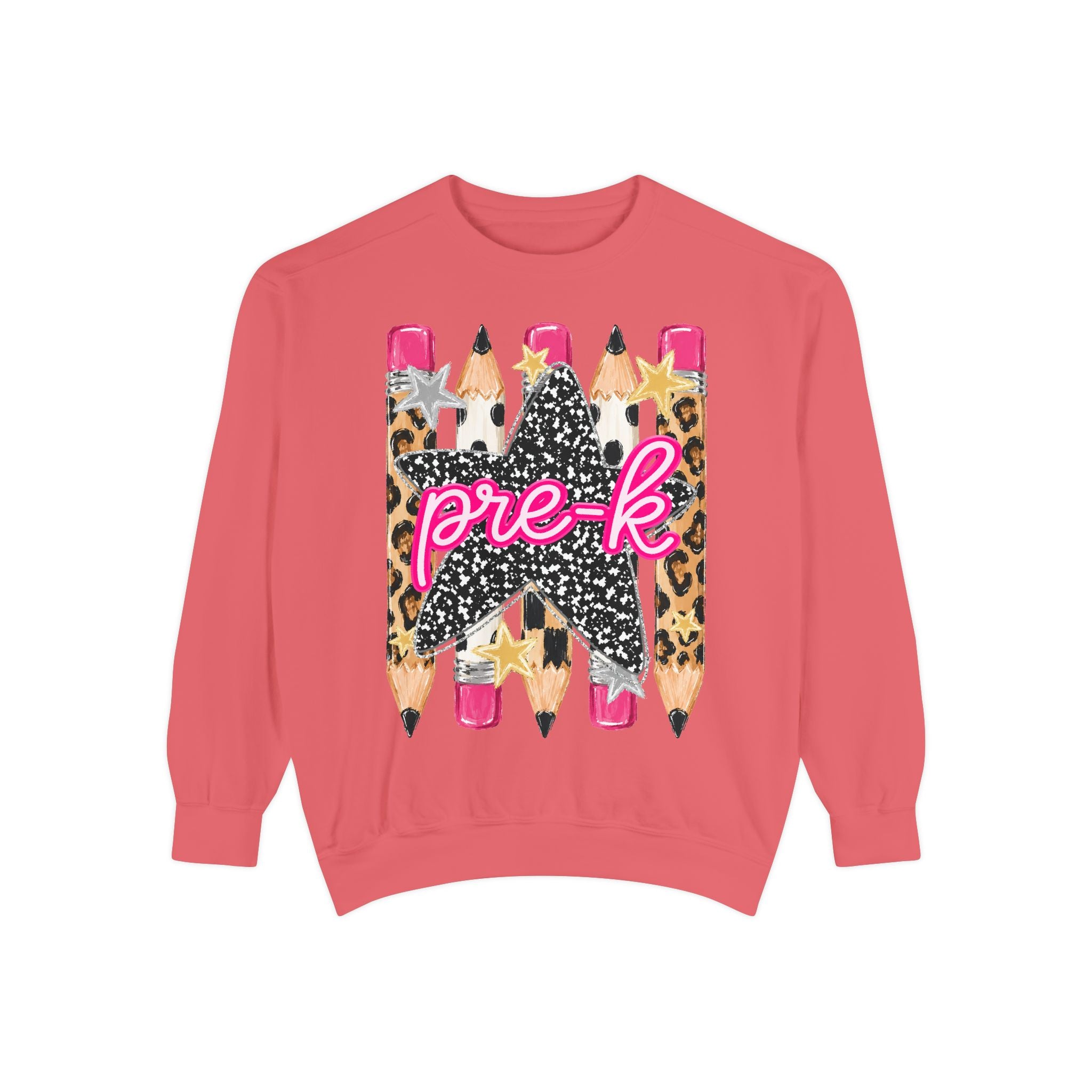 Pre-K Leopard Pencil Star Sweatshirt
