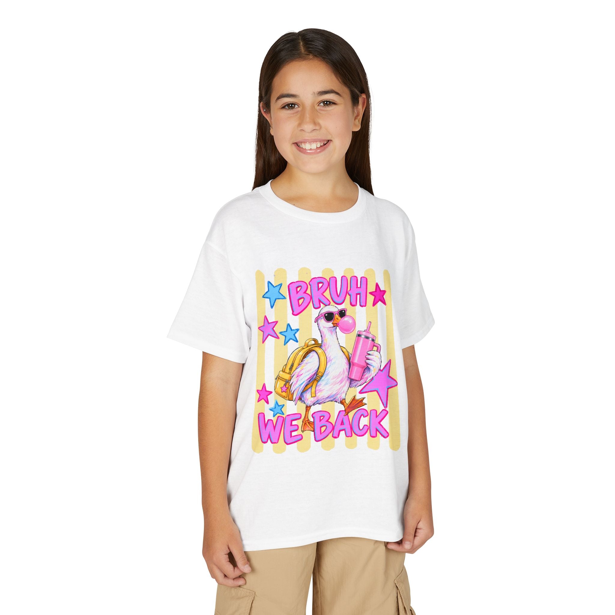 Youth T-Shirt — 'Bruh We Back' Flamingo Graphic