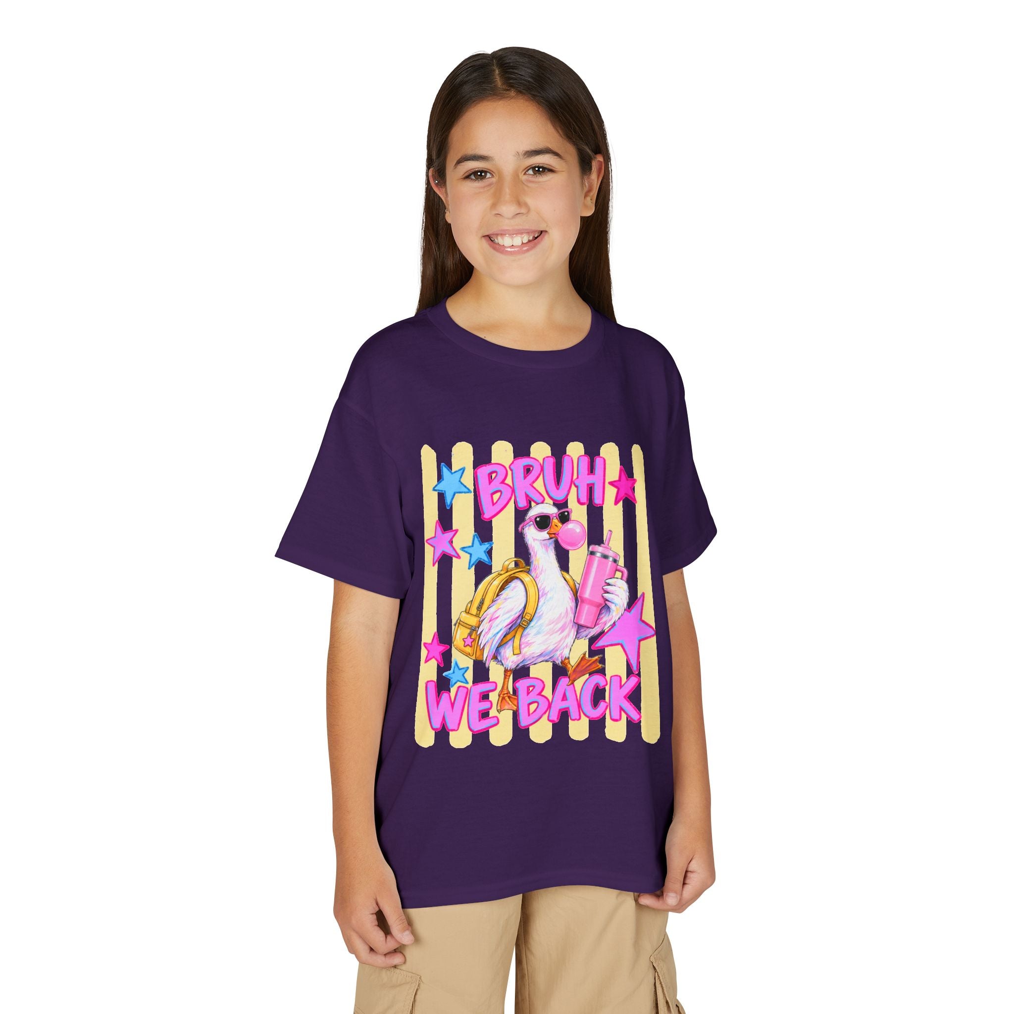 Youth T-Shirt — 'Bruh We Back' Flamingo Graphic