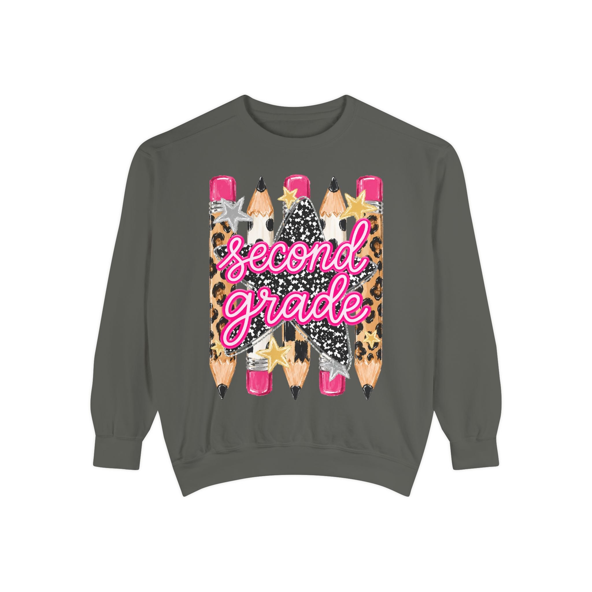 Second Grade Leopard Pencil Sweatshirt