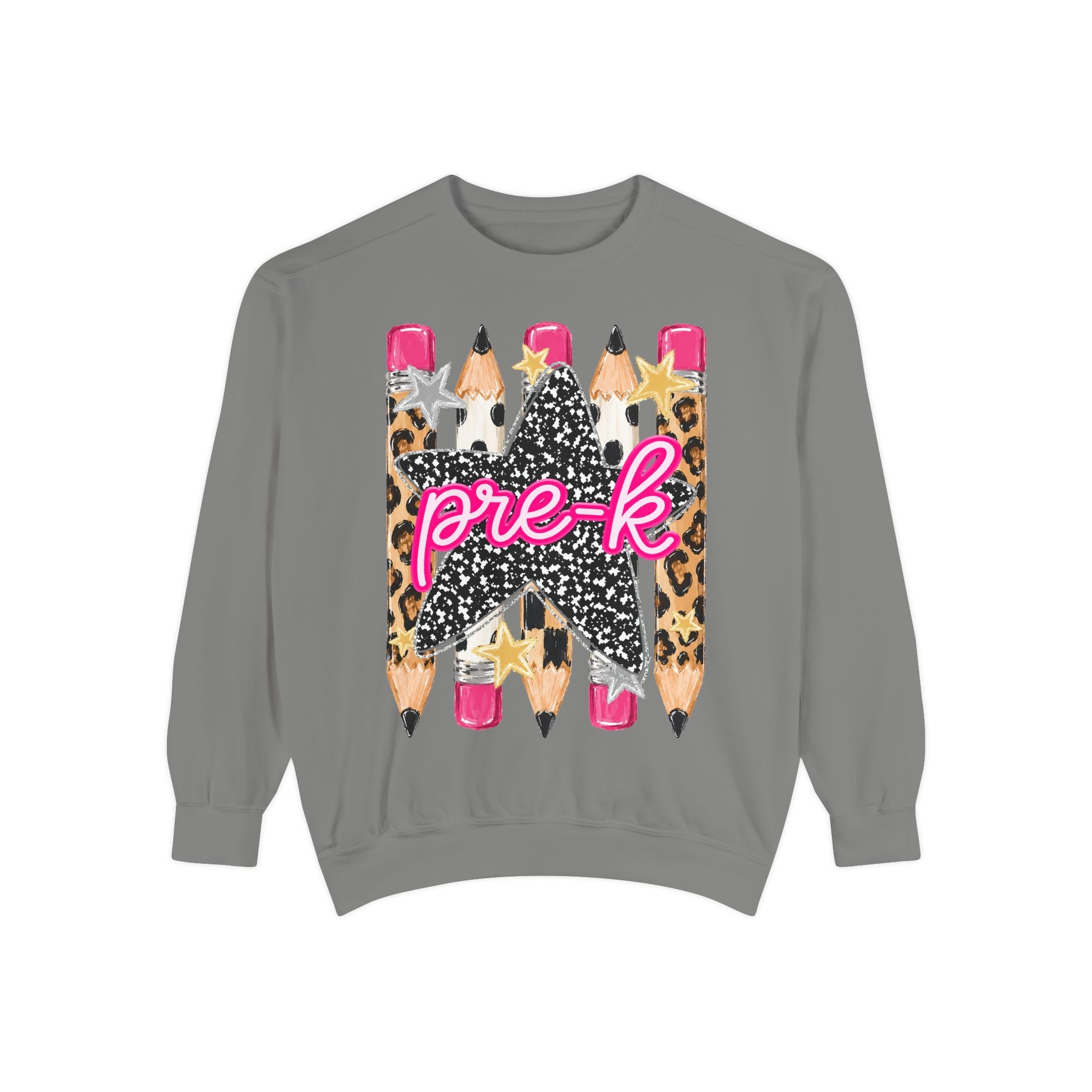 Pre-K Leopard Pencil Star Sweatshirt