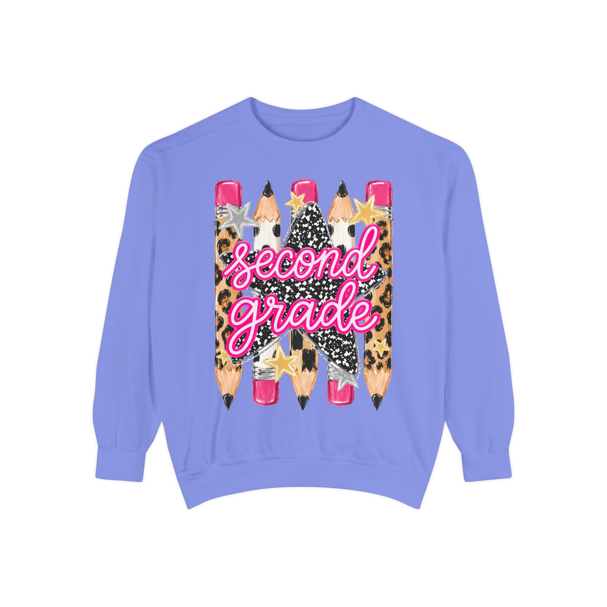 Second Grade Leopard Pencil Sweatshirt