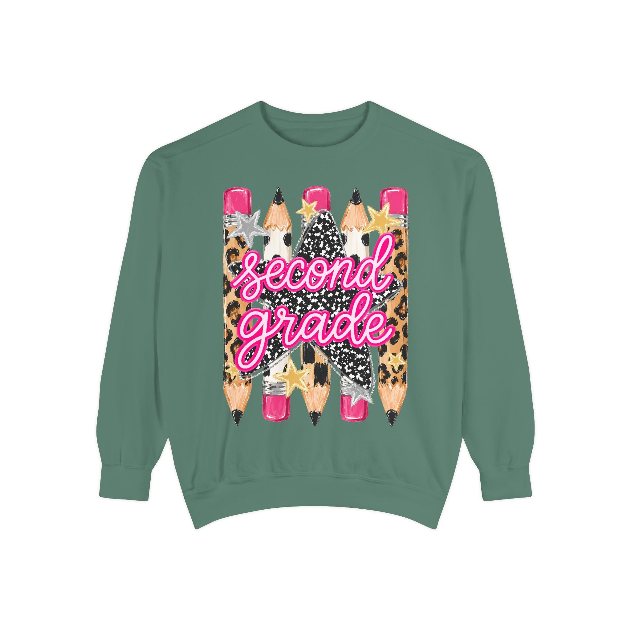 Second Grade Leopard Pencil Sweatshirt