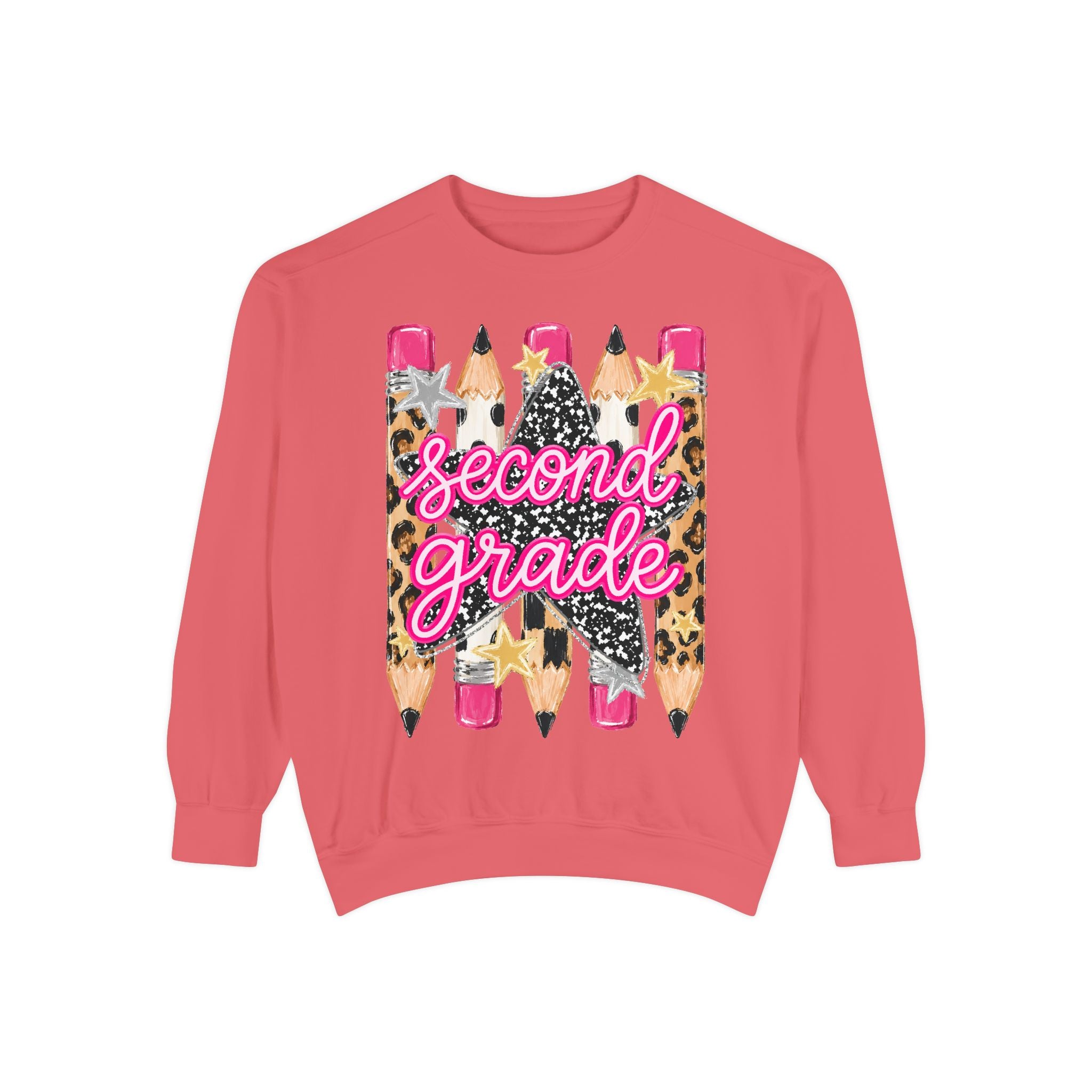 Second Grade Leopard Pencil Sweatshirt