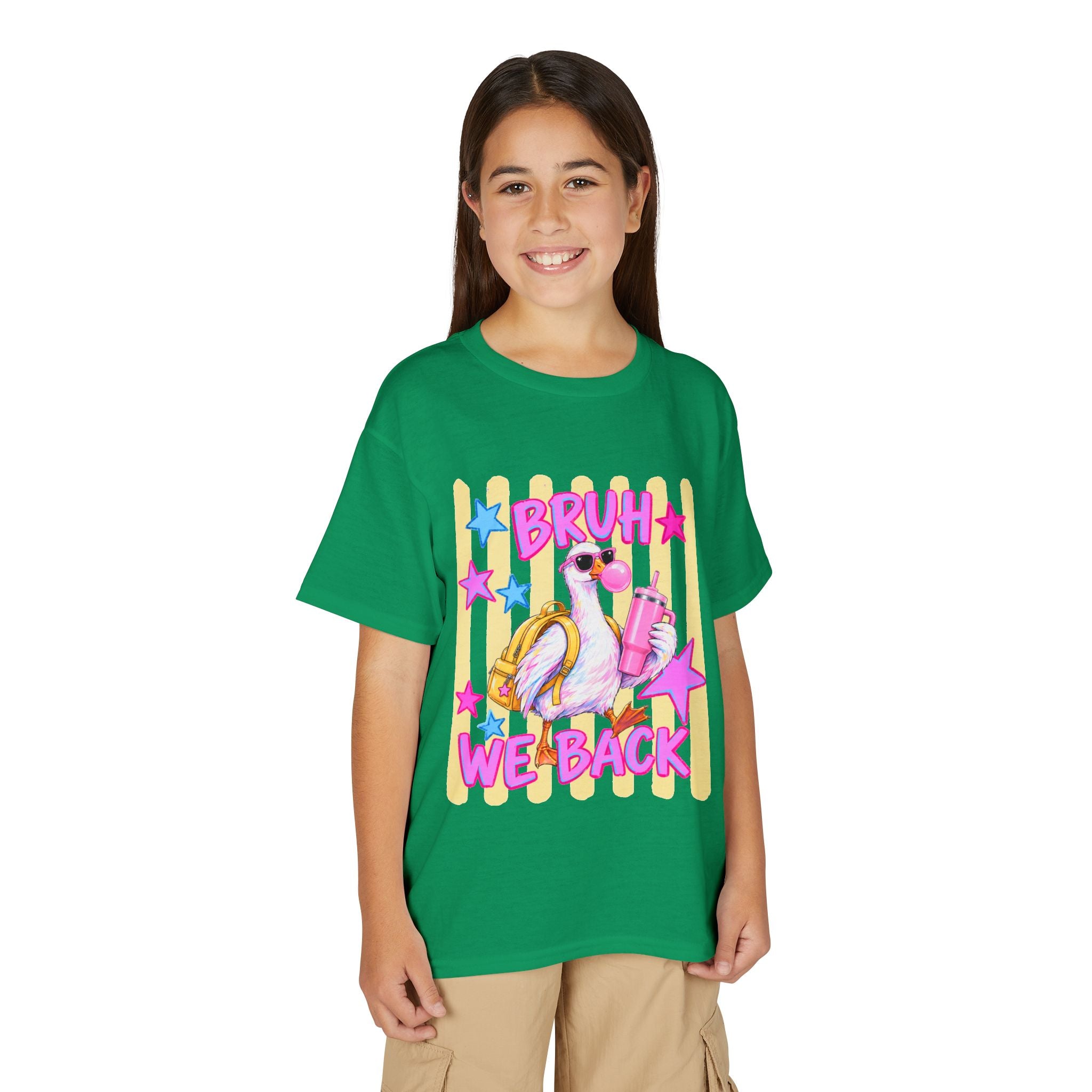 Youth T-Shirt — 'Bruh We Back' Flamingo Graphic