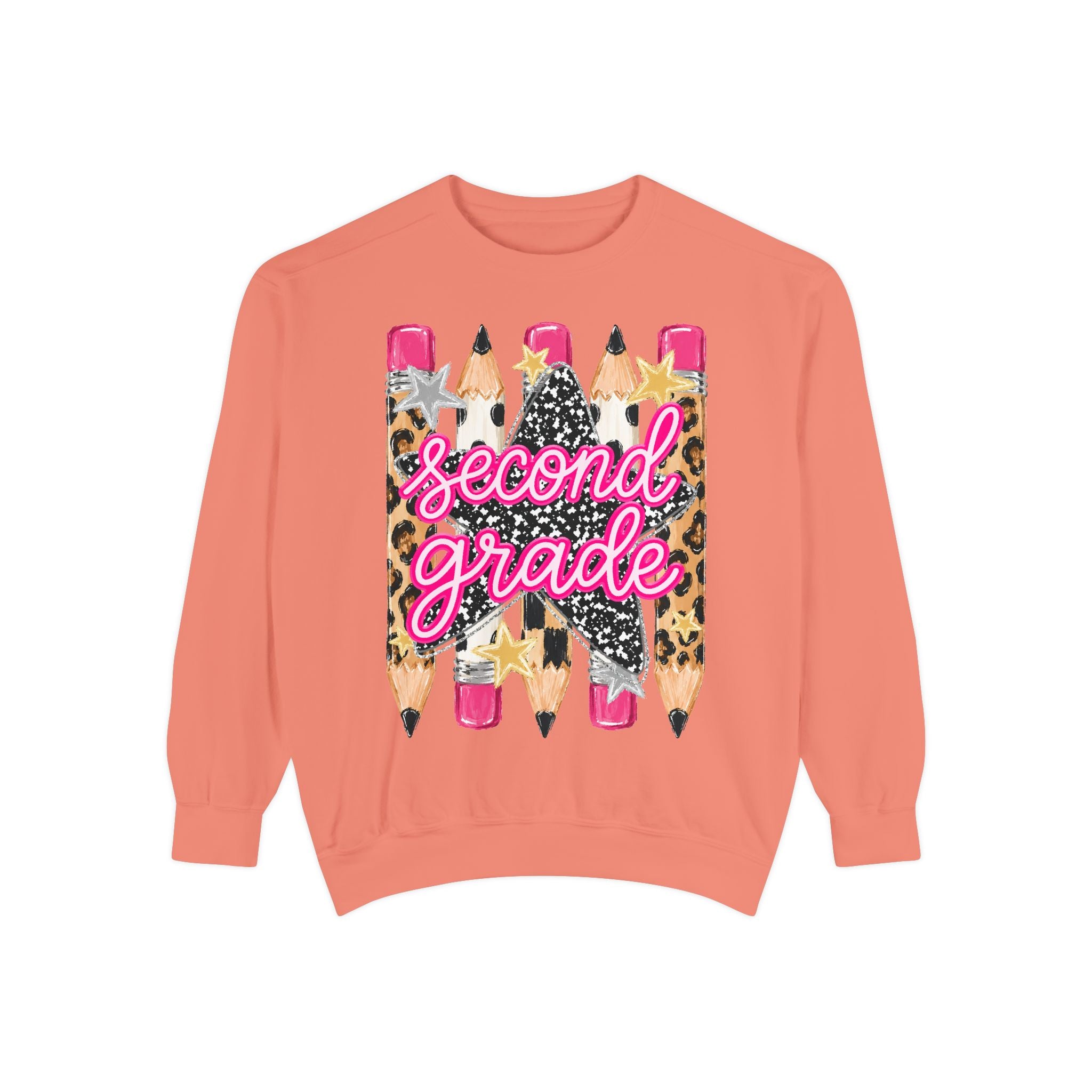 Second Grade Leopard Pencil Sweatshirt