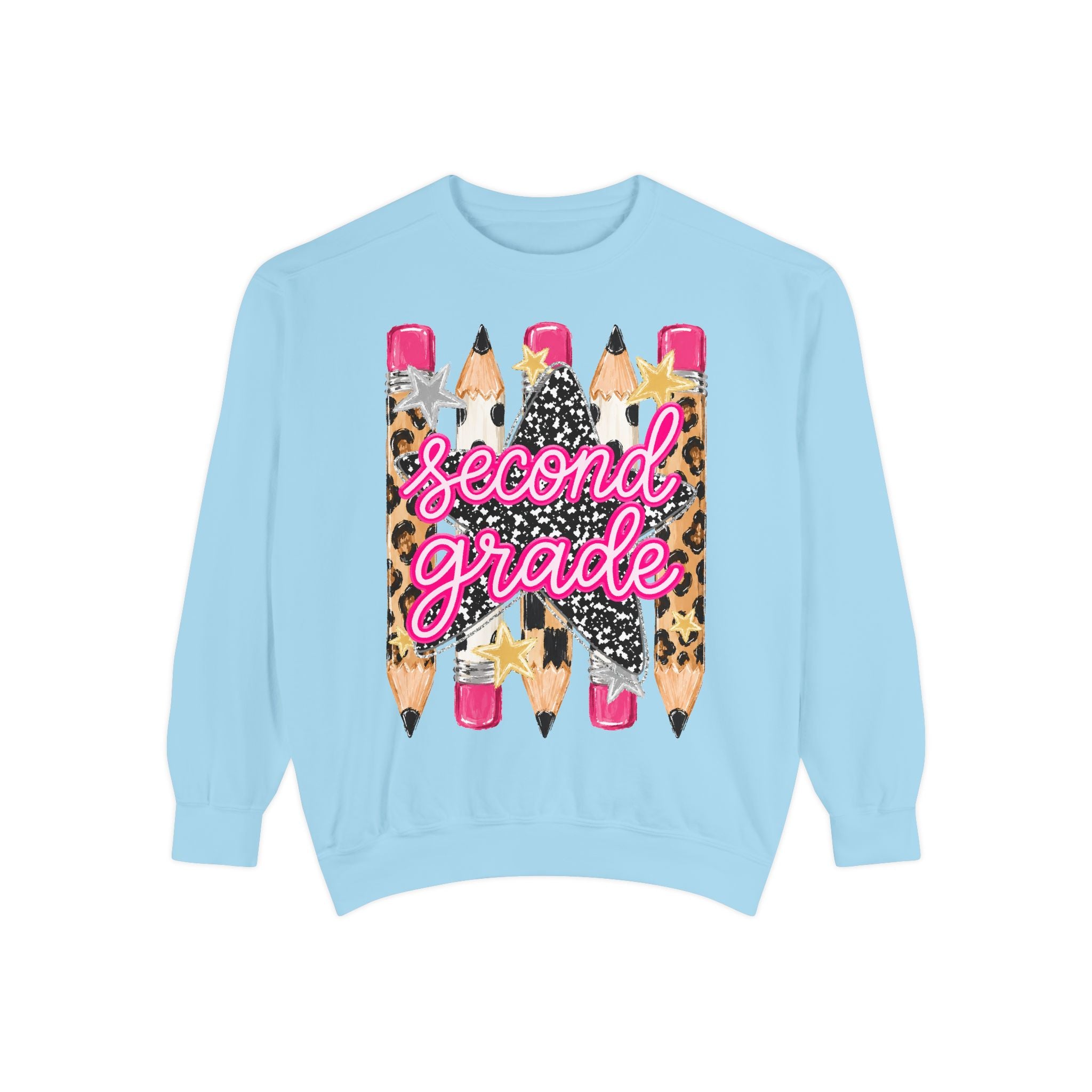 Second Grade Leopard Pencil Sweatshirt
