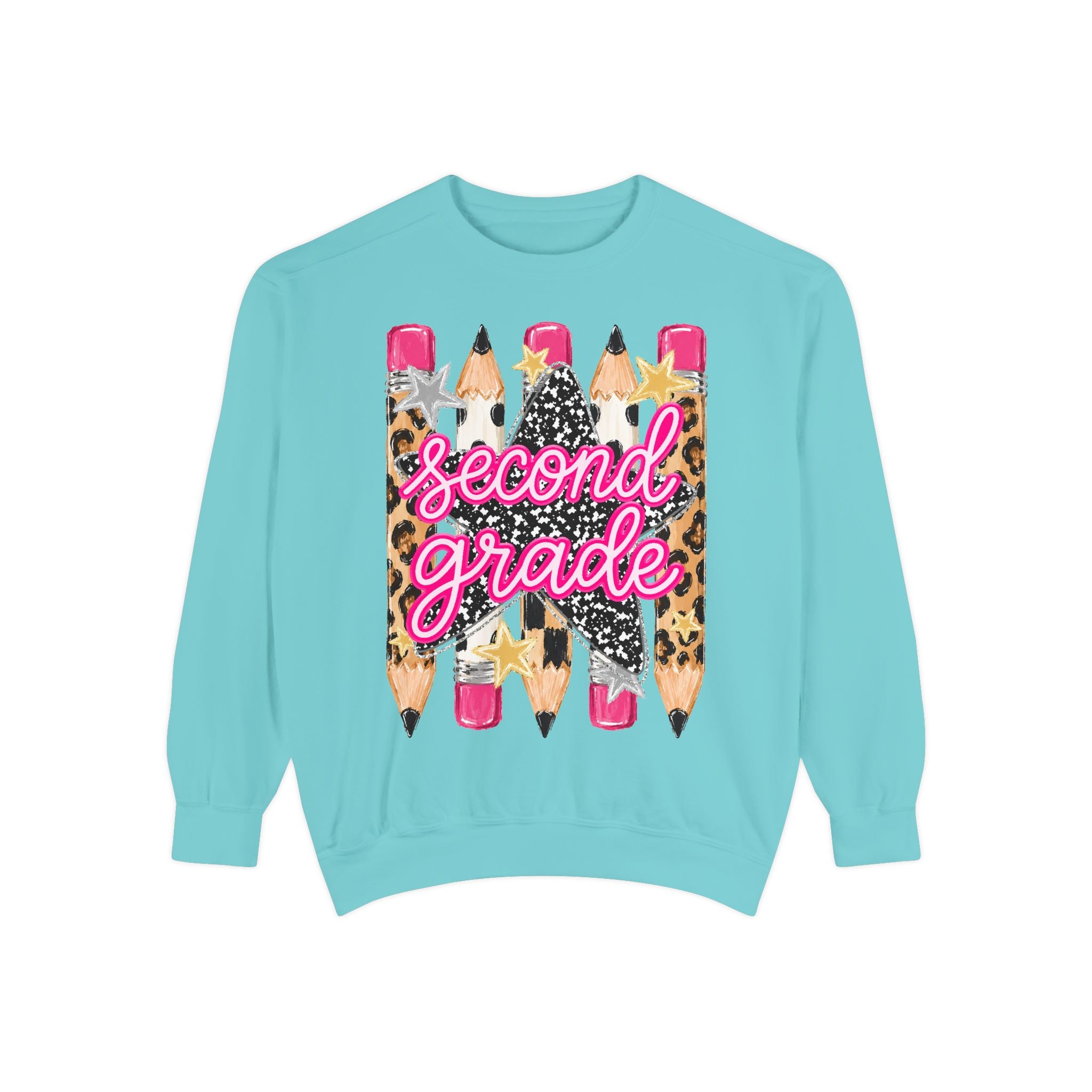 Second Grade Leopard Pencil Sweatshirt