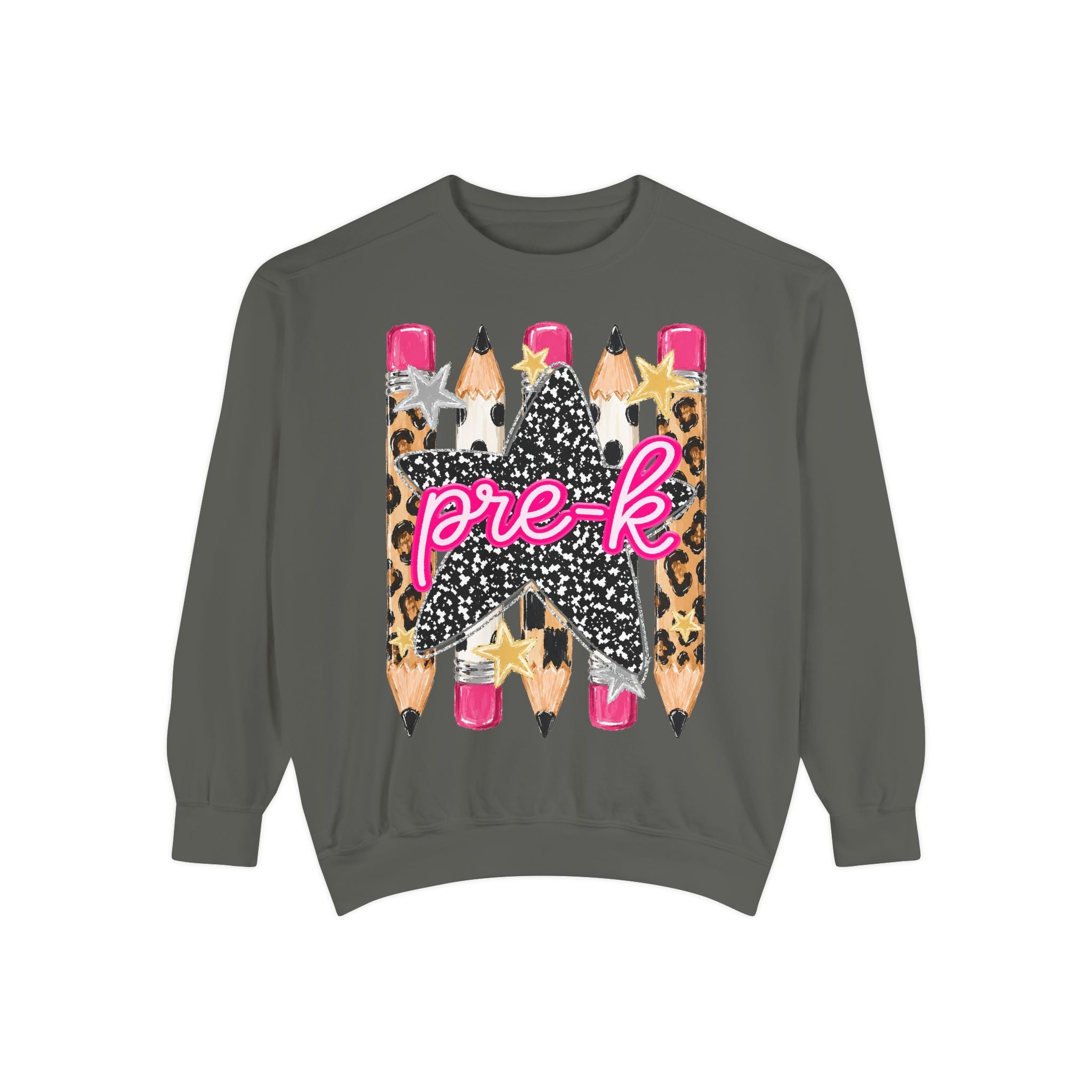 Pre-K Leopard Pencil Star Sweatshirt