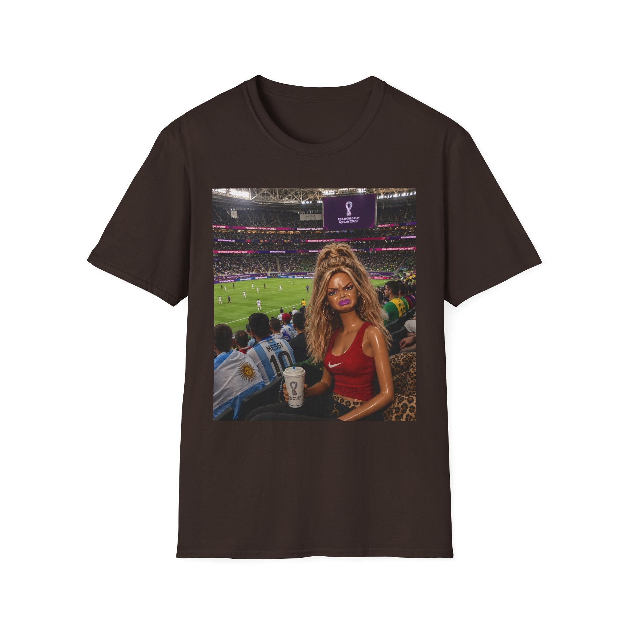 Funny Stadium Photo T‑Shirt — Goofy Fan Portrait Soccer Game Tee