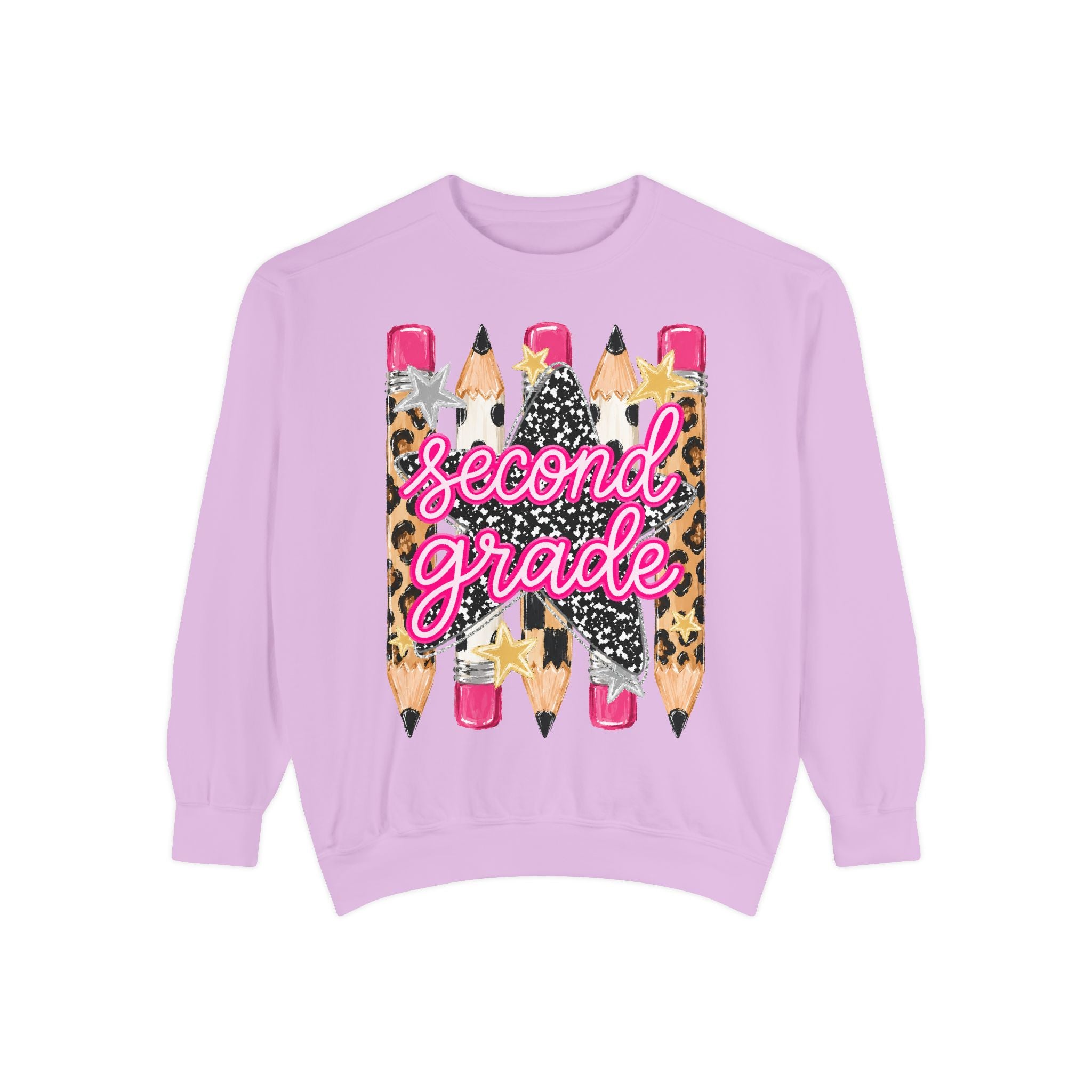 Second Grade Leopard Pencil Sweatshirt