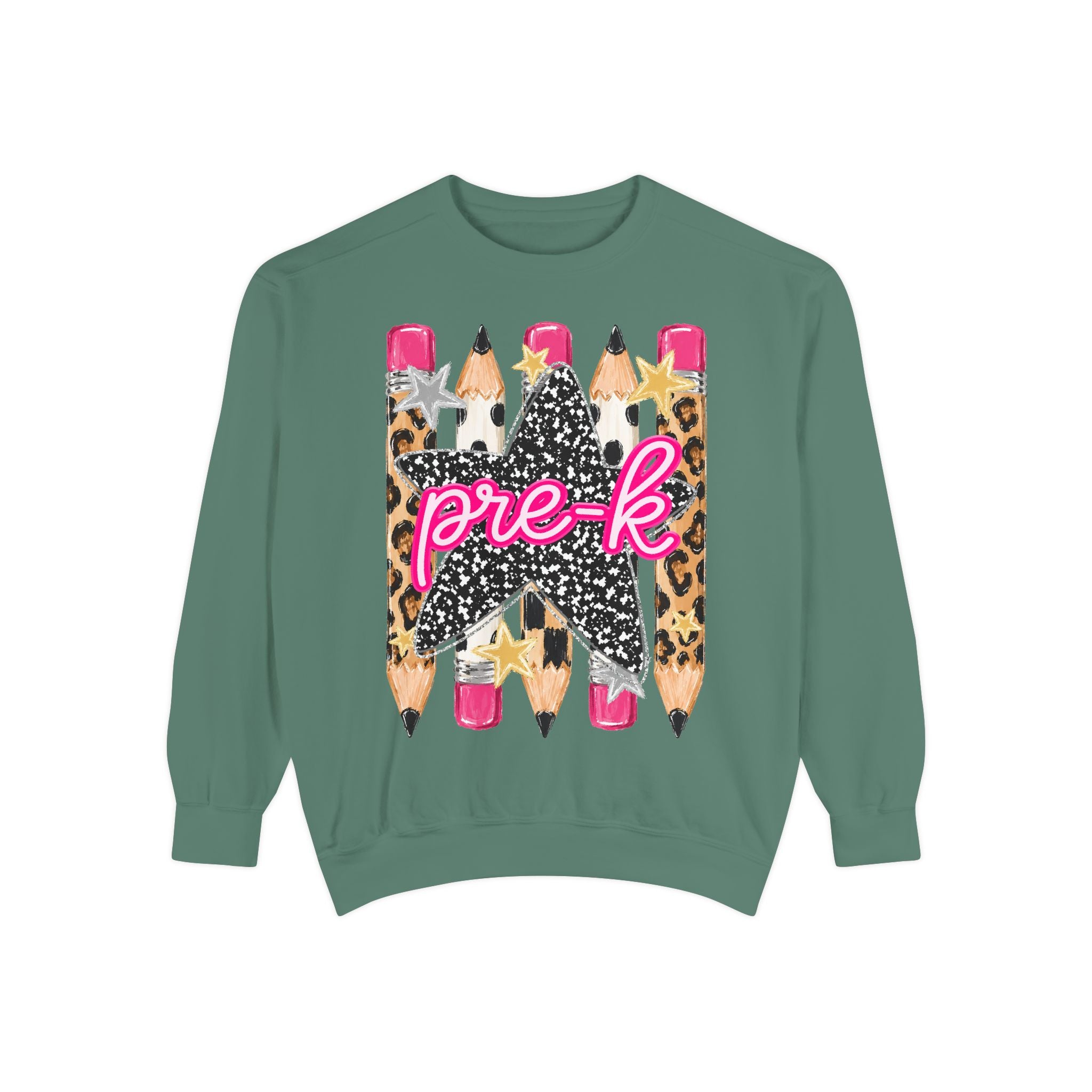 Pre-K Leopard Pencil Star Sweatshirt