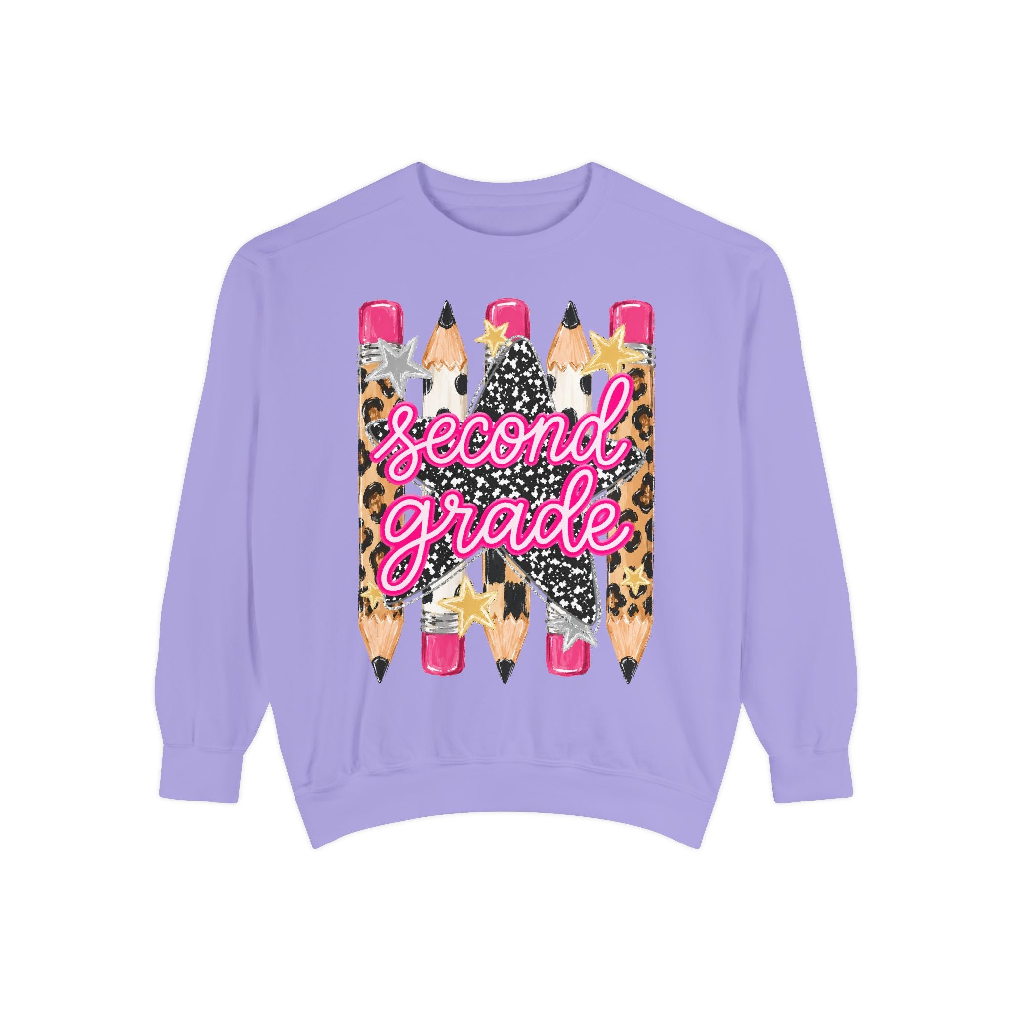 Second Grade Leopard Pencil Sweatshirt