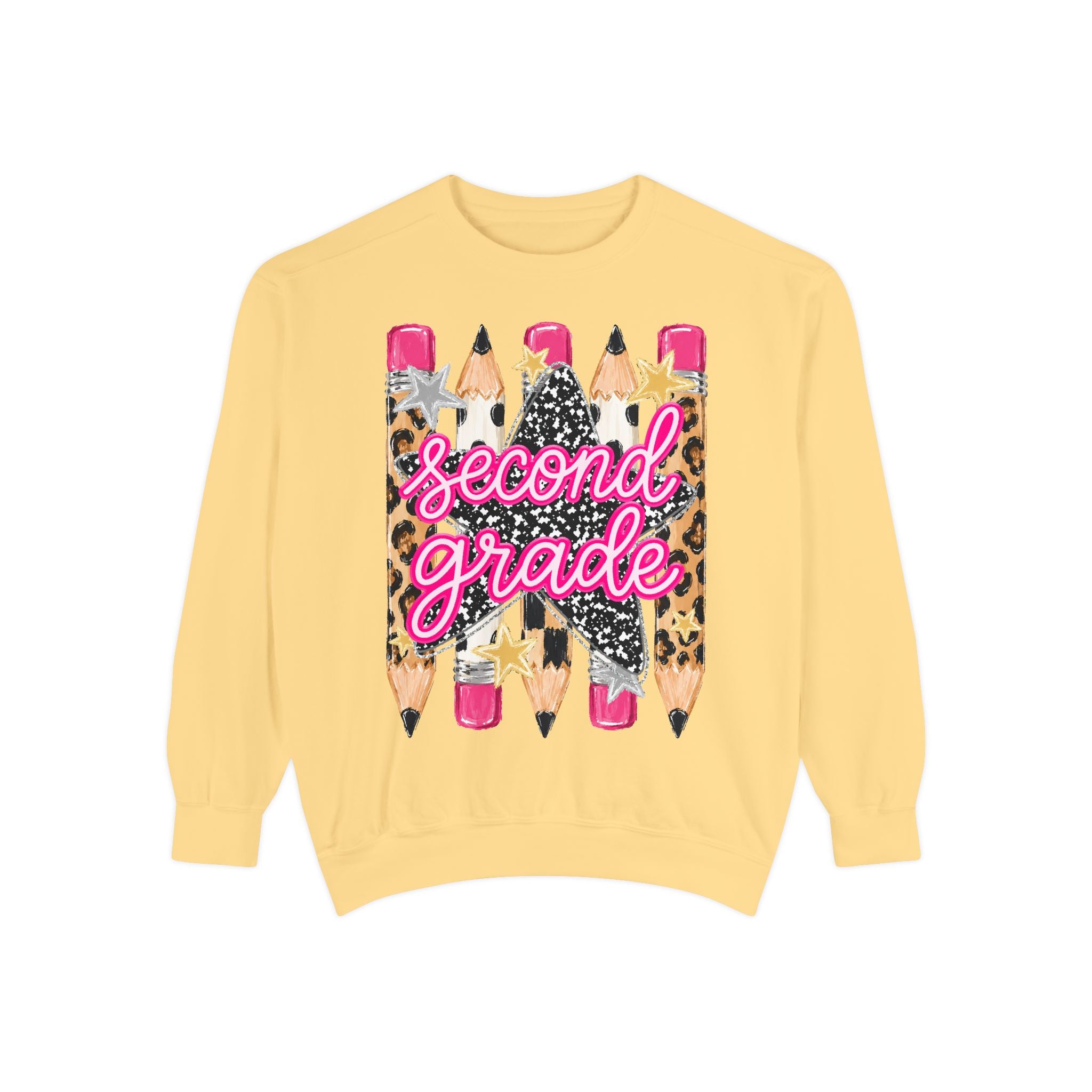 Second Grade Leopard Pencil Sweatshirt
