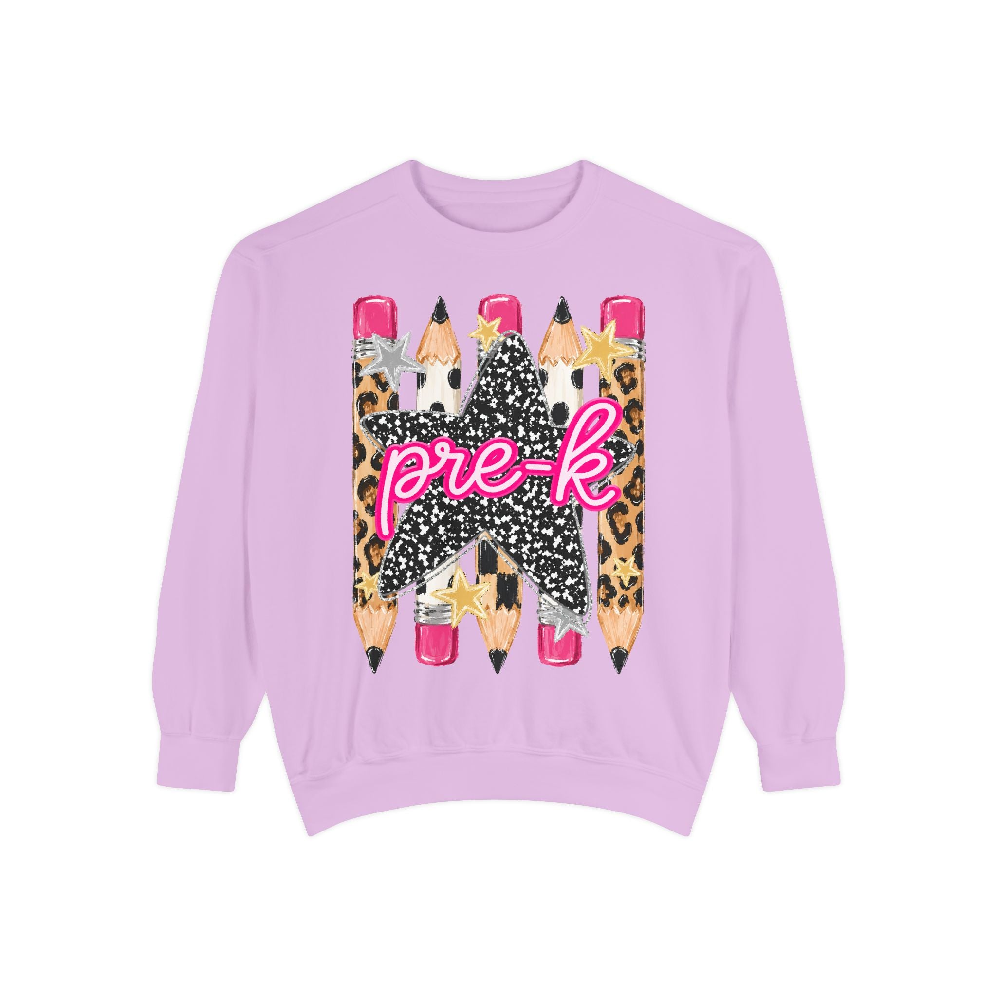Pre-K Leopard Pencil Star Sweatshirt
