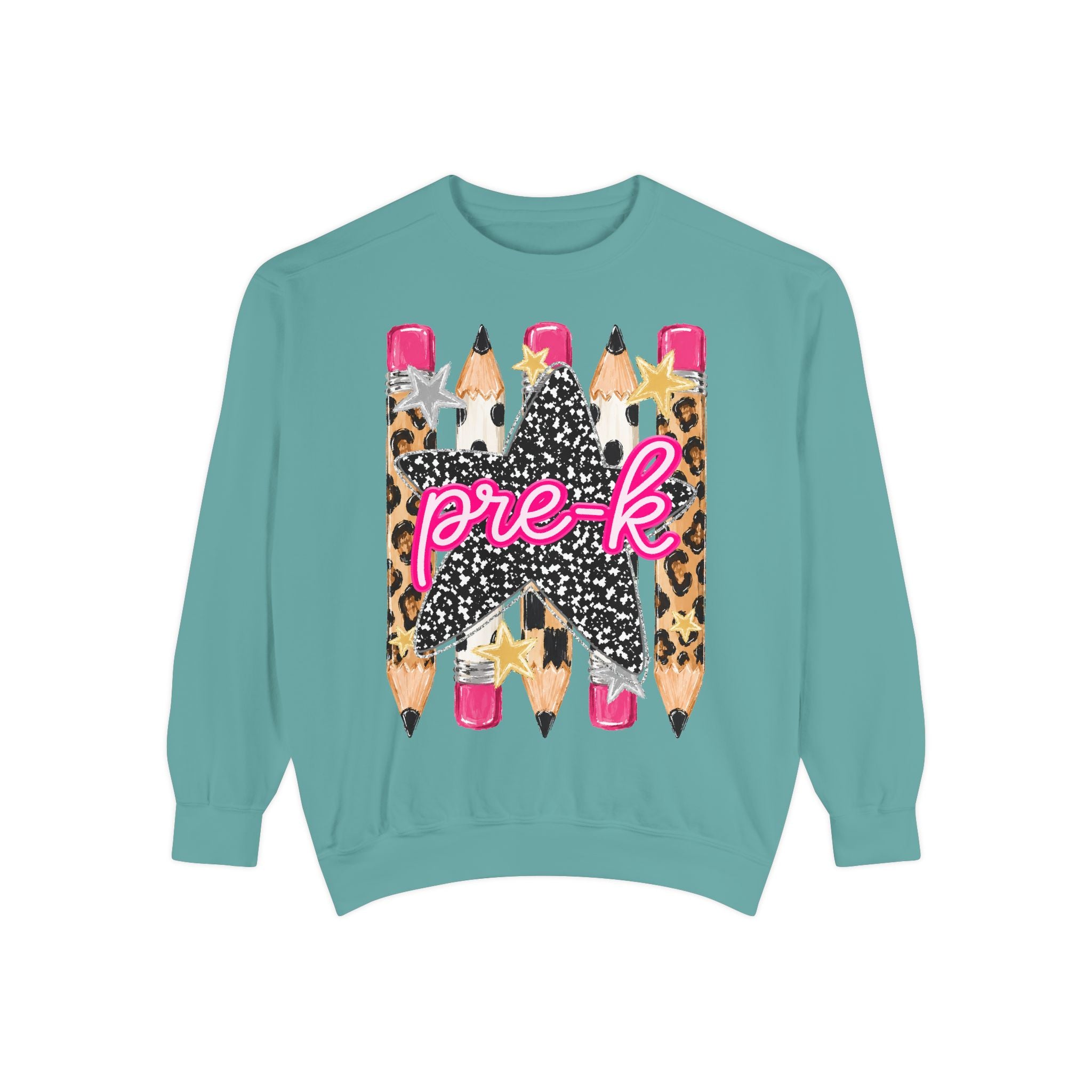 Pre-K Leopard Pencil Star Sweatshirt