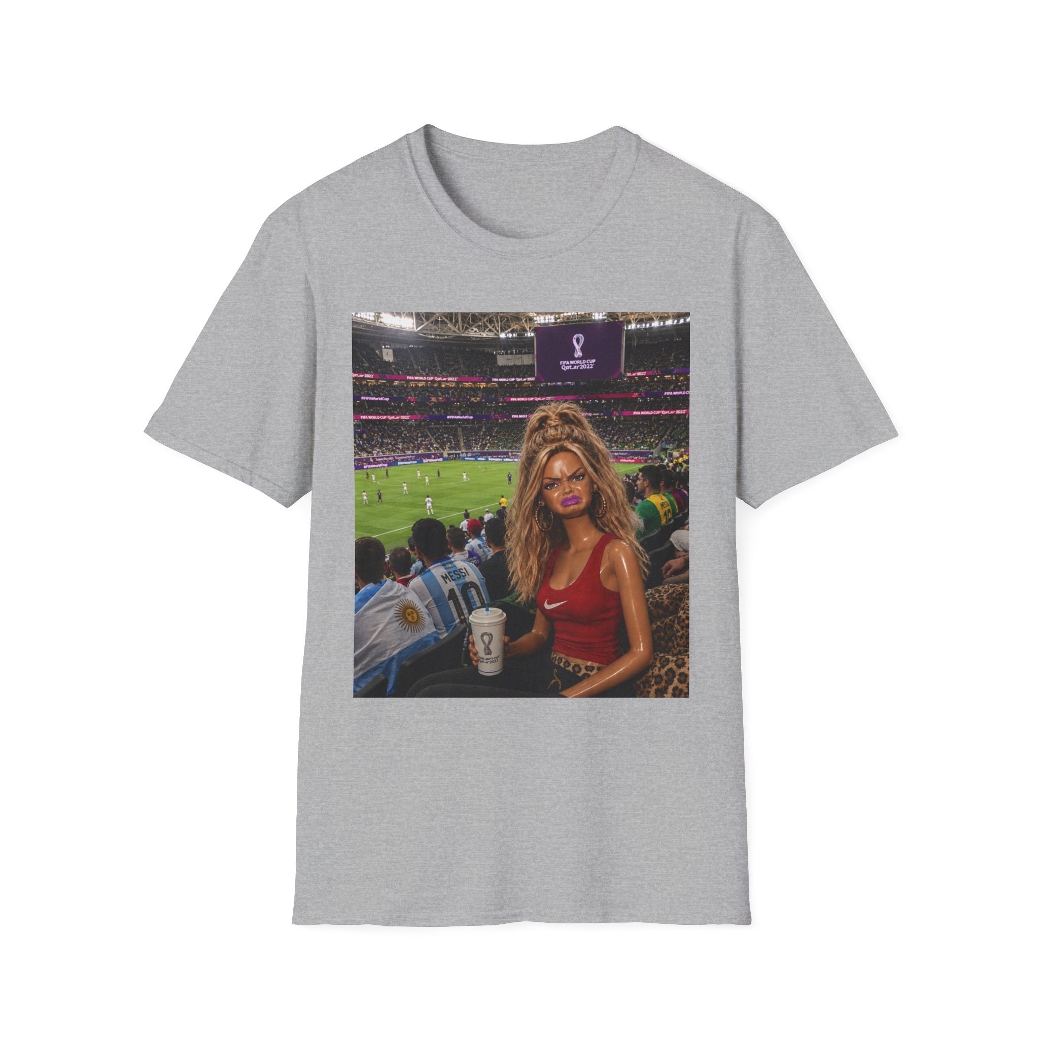 Funny Stadium Photo T‑Shirt — Goofy Fan Portrait Soccer Game Tee