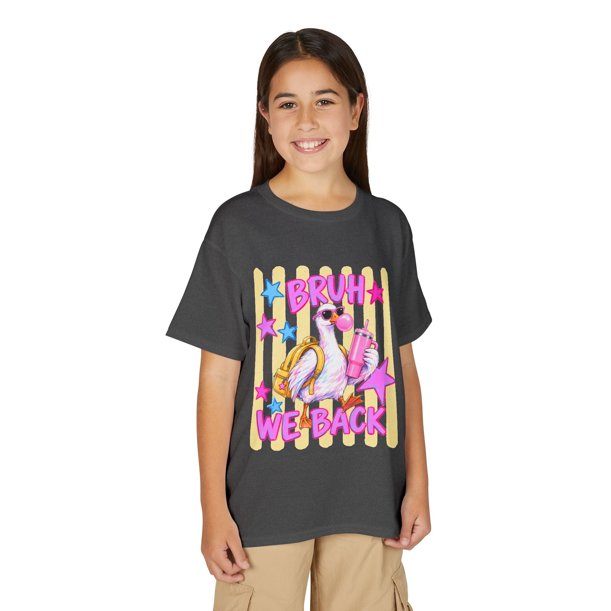 Youth T-Shirt — 'Bruh We Back' Flamingo Graphic
