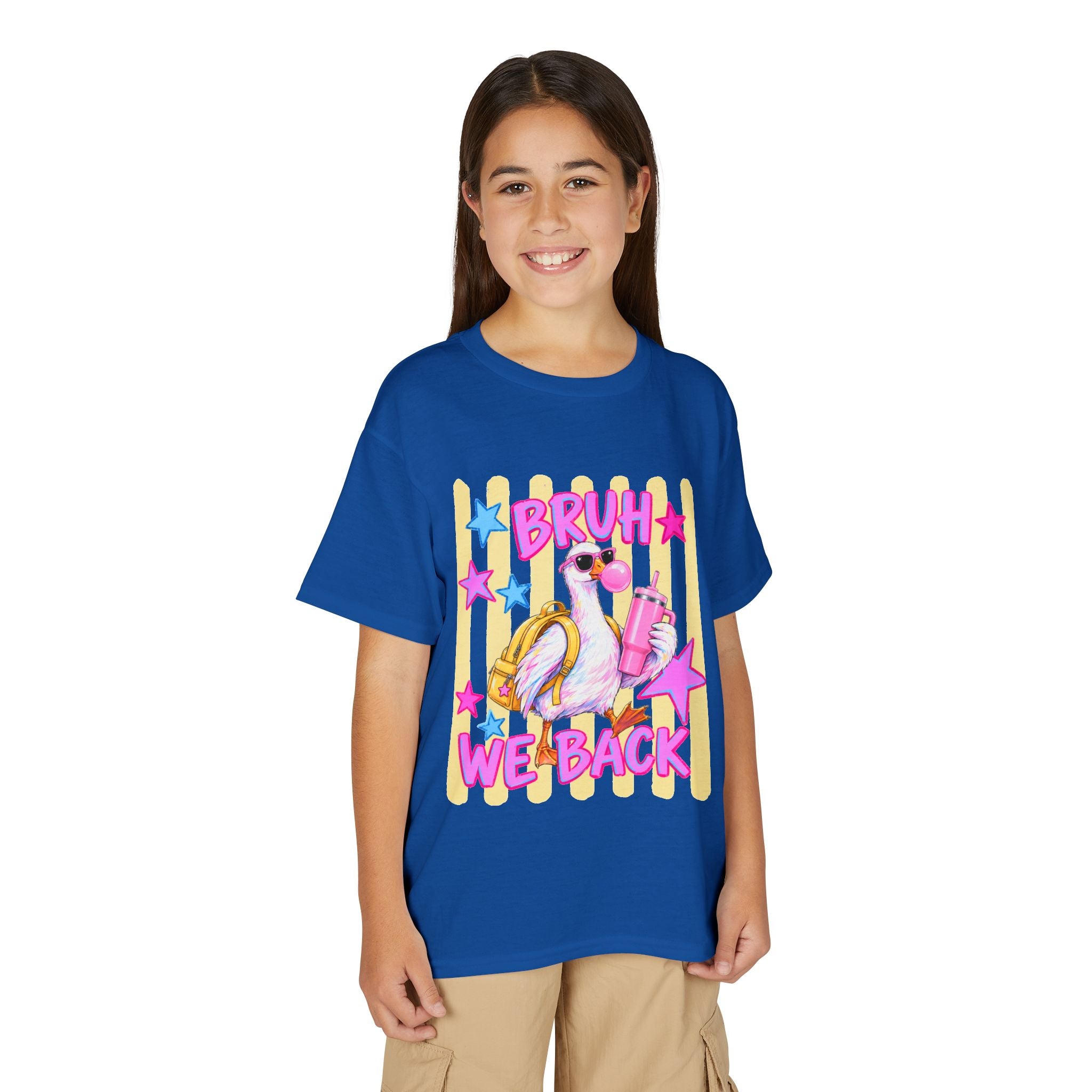 Youth T-Shirt — 'Bruh We Back' Flamingo Graphic