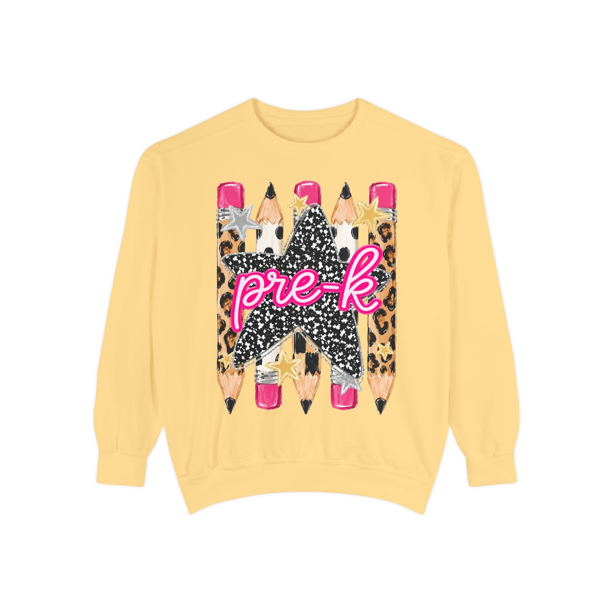 Pre-K Leopard Pencil Star Sweatshirt