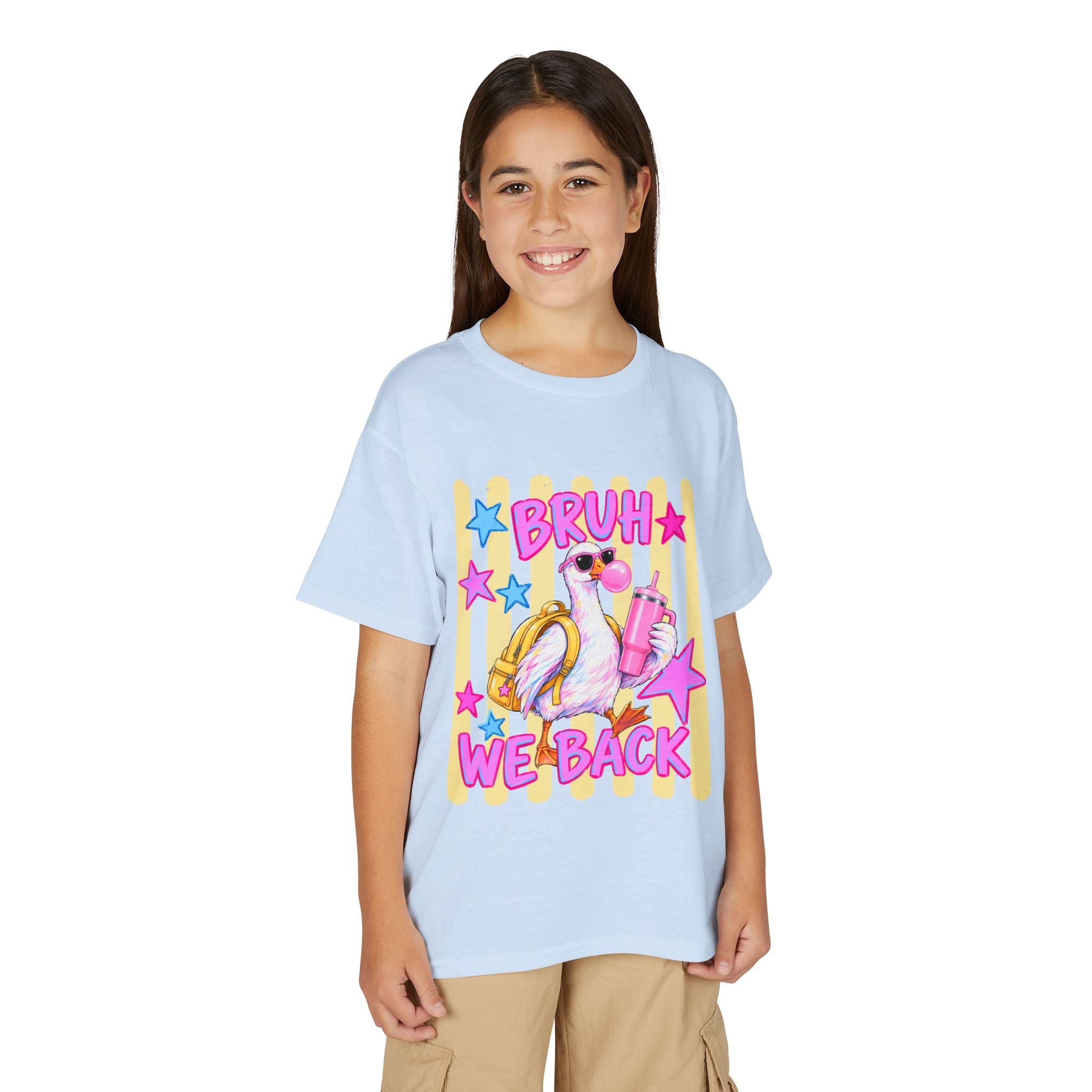Youth T-Shirt — 'Bruh We Back' Flamingo Graphic