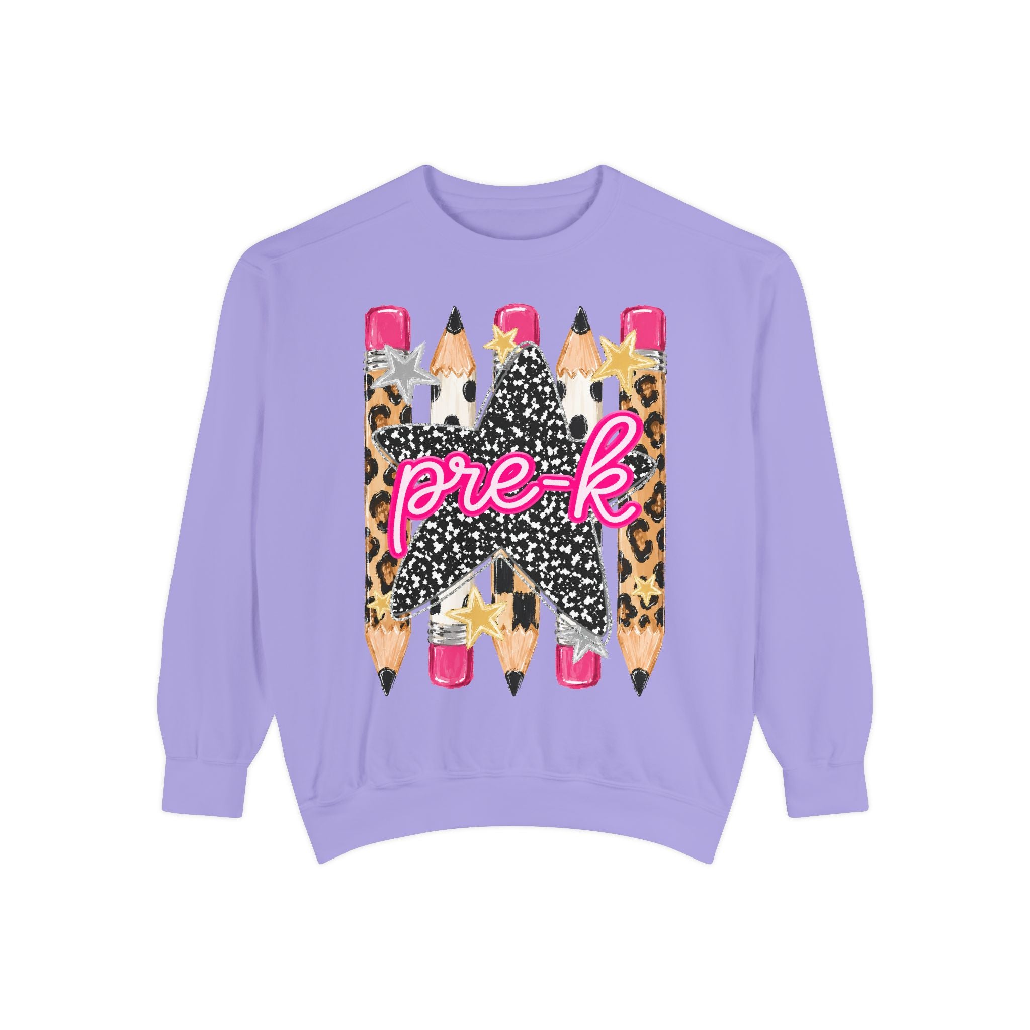 Pre-K Leopard Pencil Star Sweatshirt
