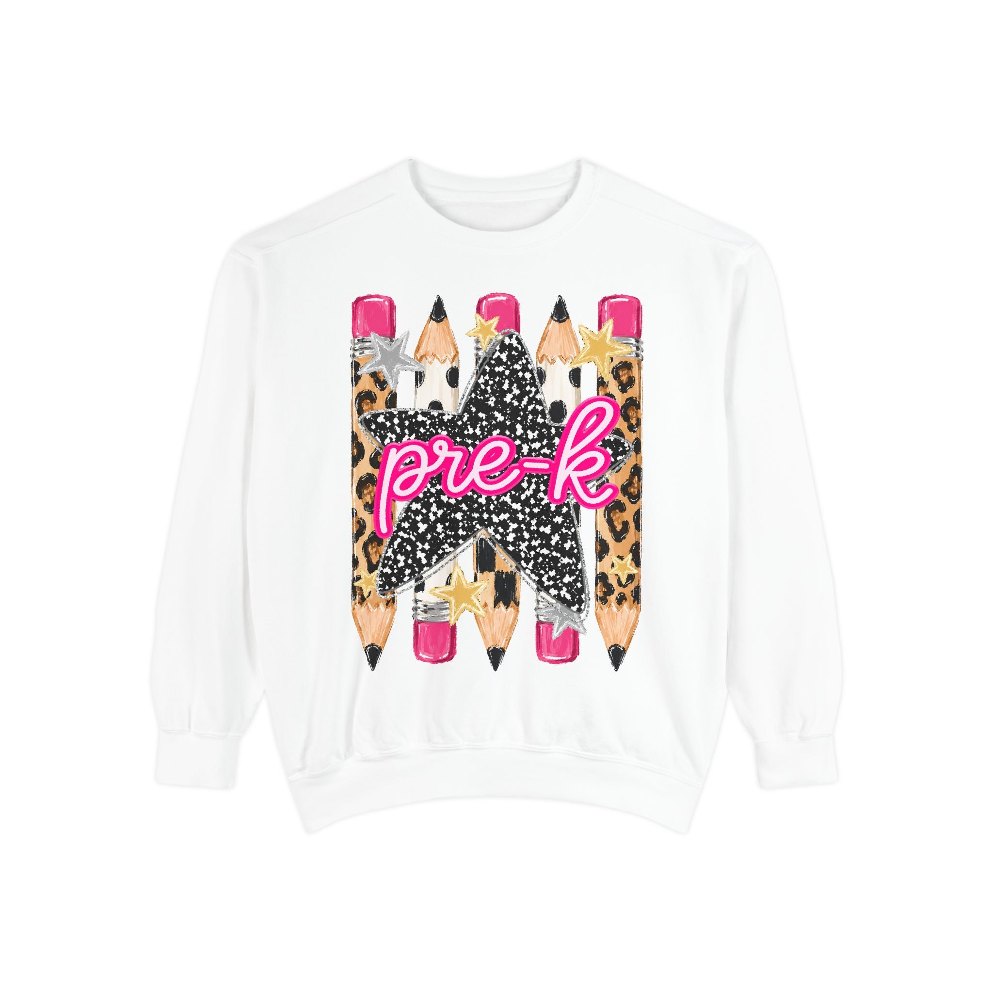 Pre-K Leopard Pencil Star Sweatshirt