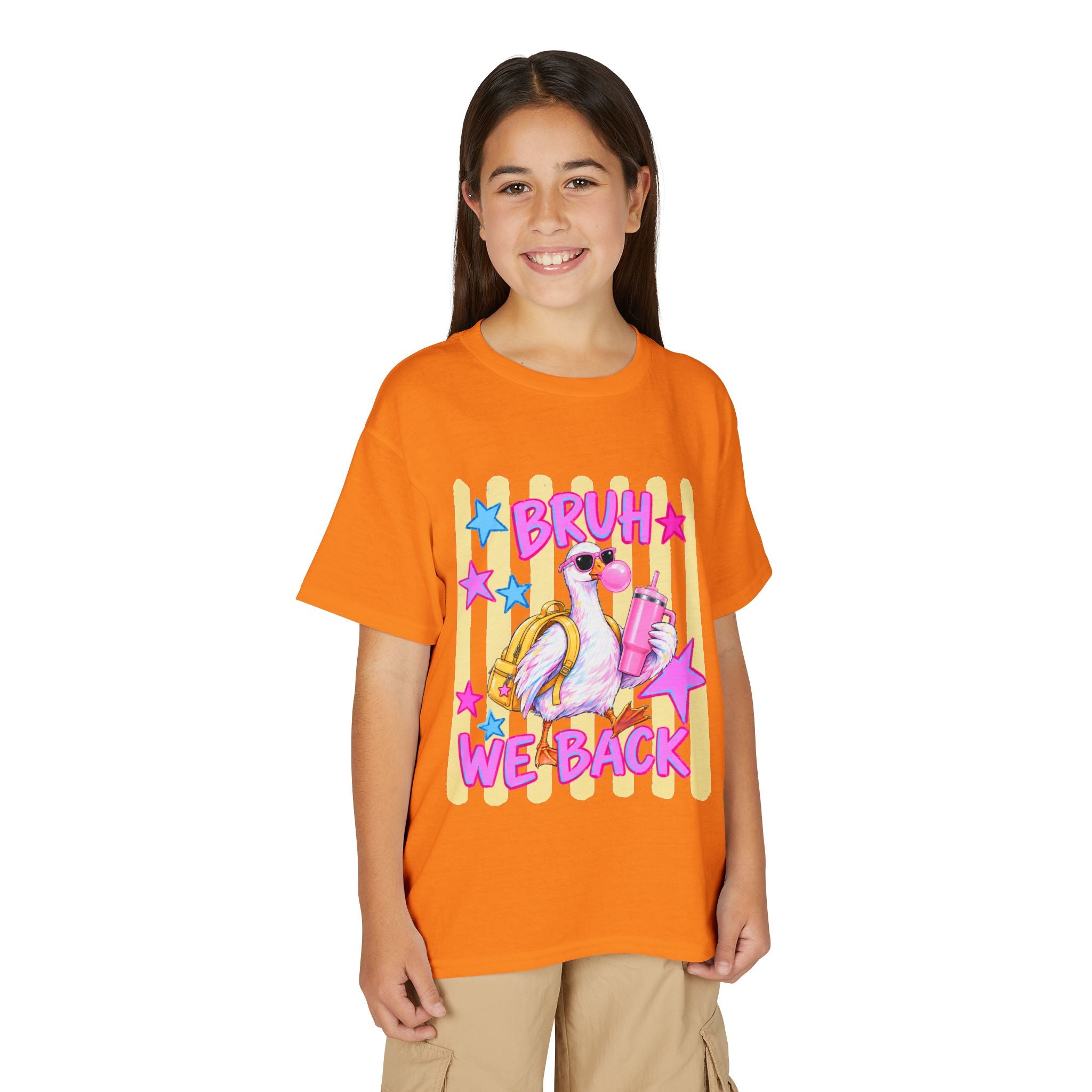 Youth T-Shirt — 'Bruh We Back' Flamingo Graphic