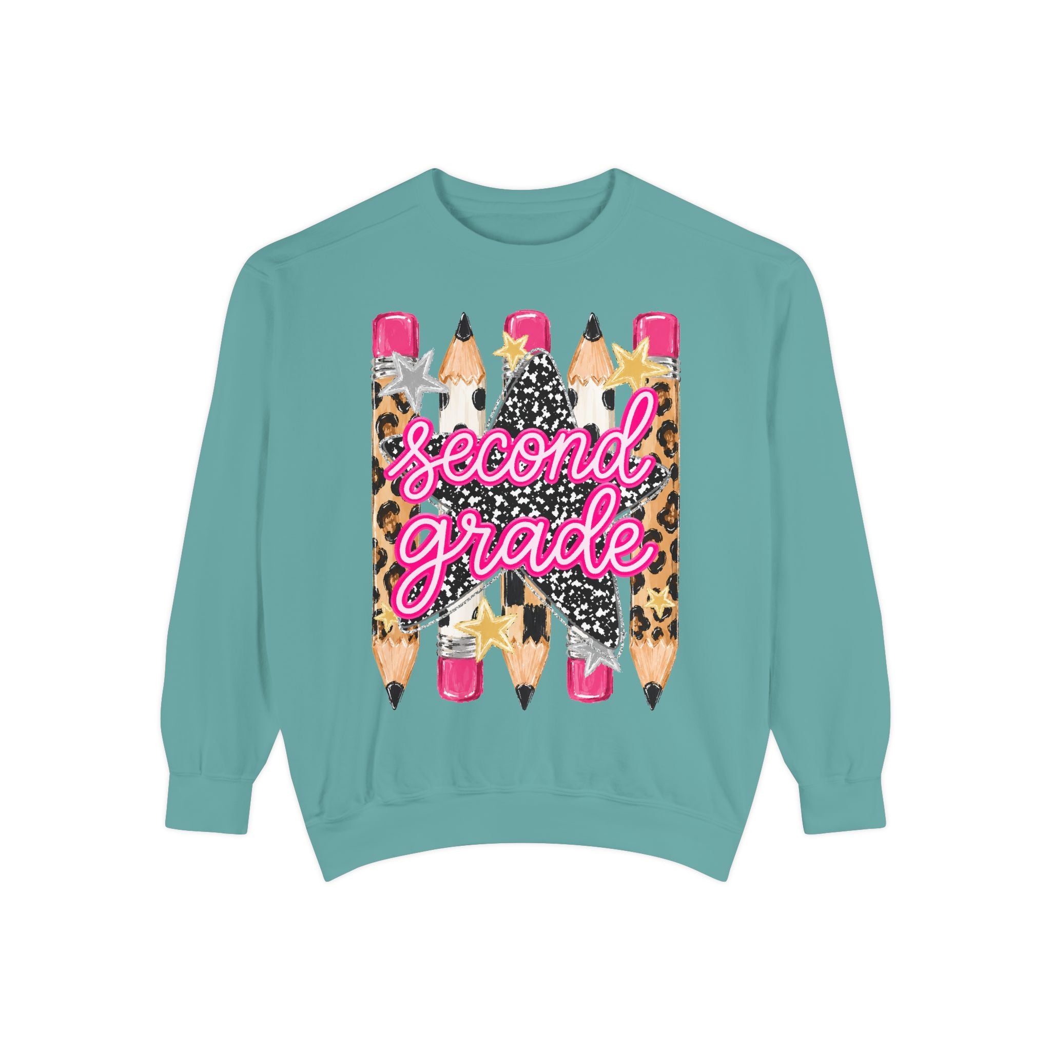 Second Grade Leopard Pencil Sweatshirt