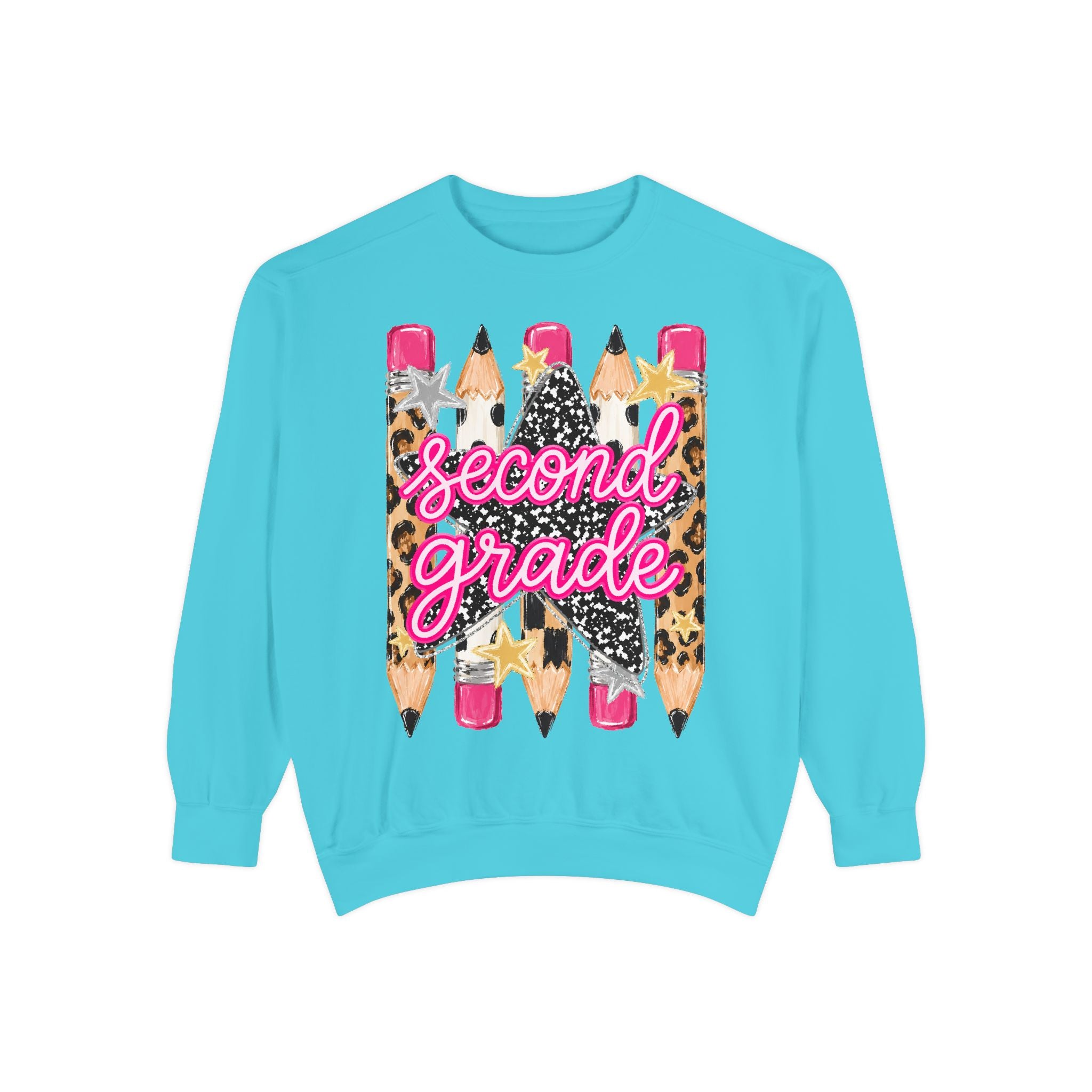 Second Grade Leopard Pencil Sweatshirt