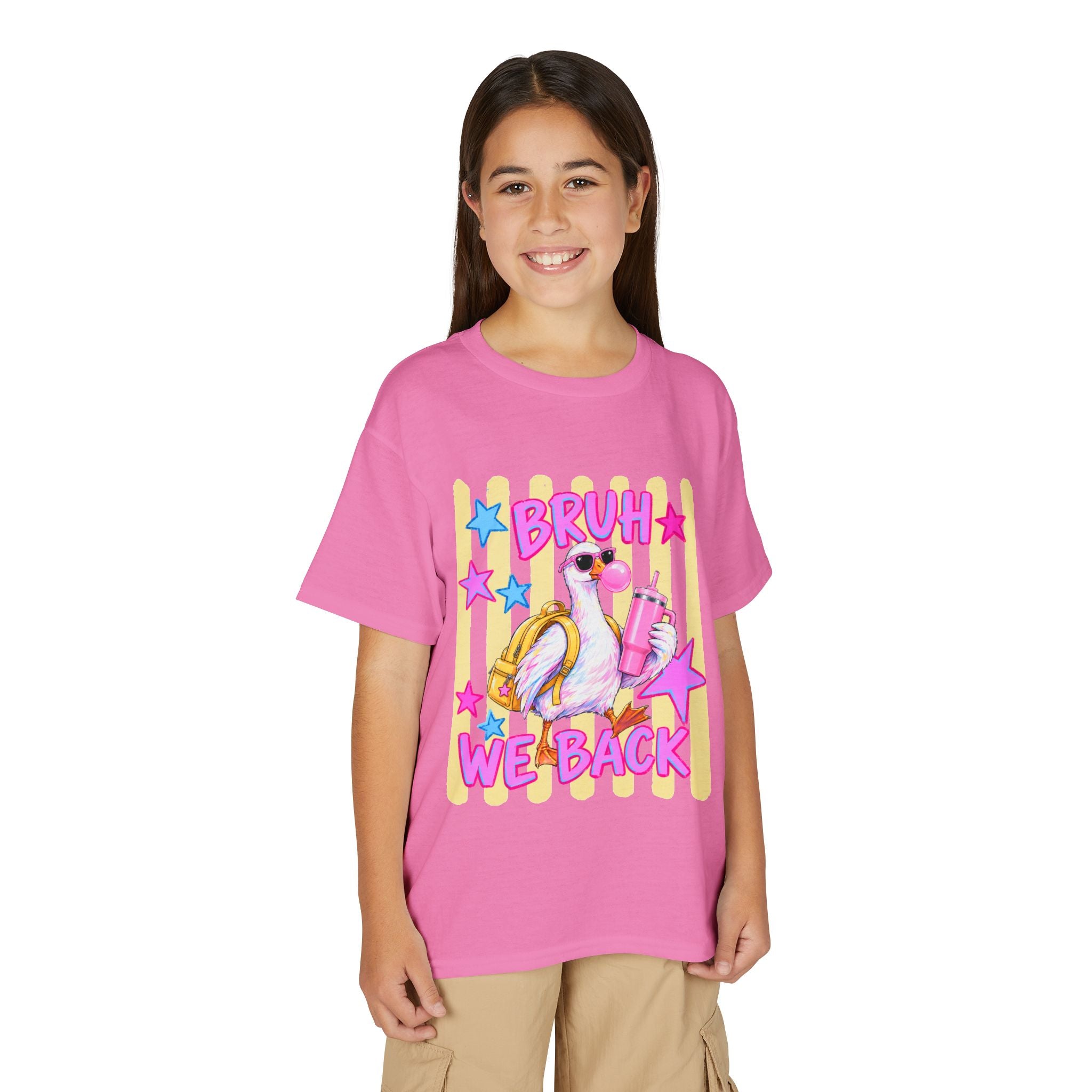 Youth T-Shirt — 'Bruh We Back' Flamingo Graphic